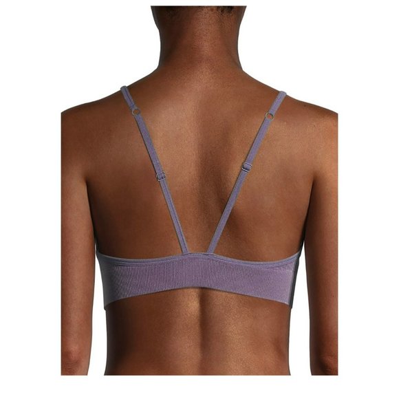 Reebok Women's Plunge Bralette, 2-Pack Super Stretchy Workout Lounge Size Large - Picture 3 of 3